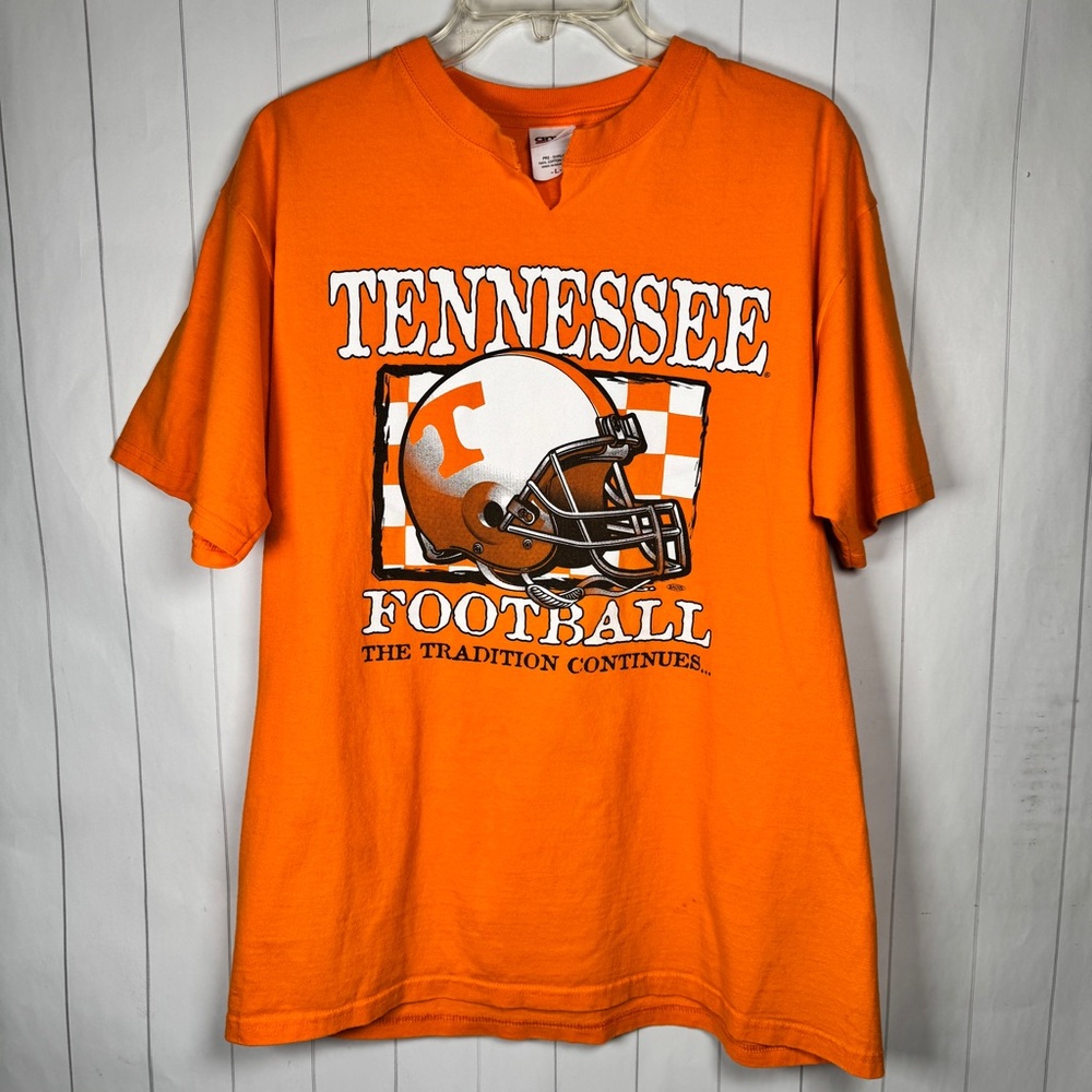 Anvil Tennessee Football Orange Graphic Tee Womens Large Sporty Athletic T-Shirt